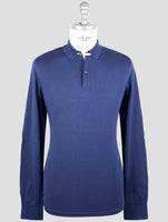 Kiton Blue Cotton Sweater Polo