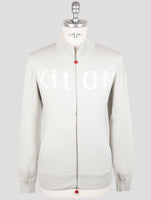Kiton Gray Cotton Sweater Full Zip