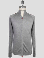 Kiton Gray Cashmere Silk Sweater Full Zip