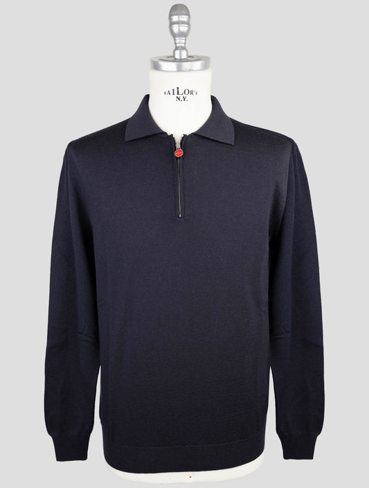 Kiton Blue Cashmere Sweater Polo