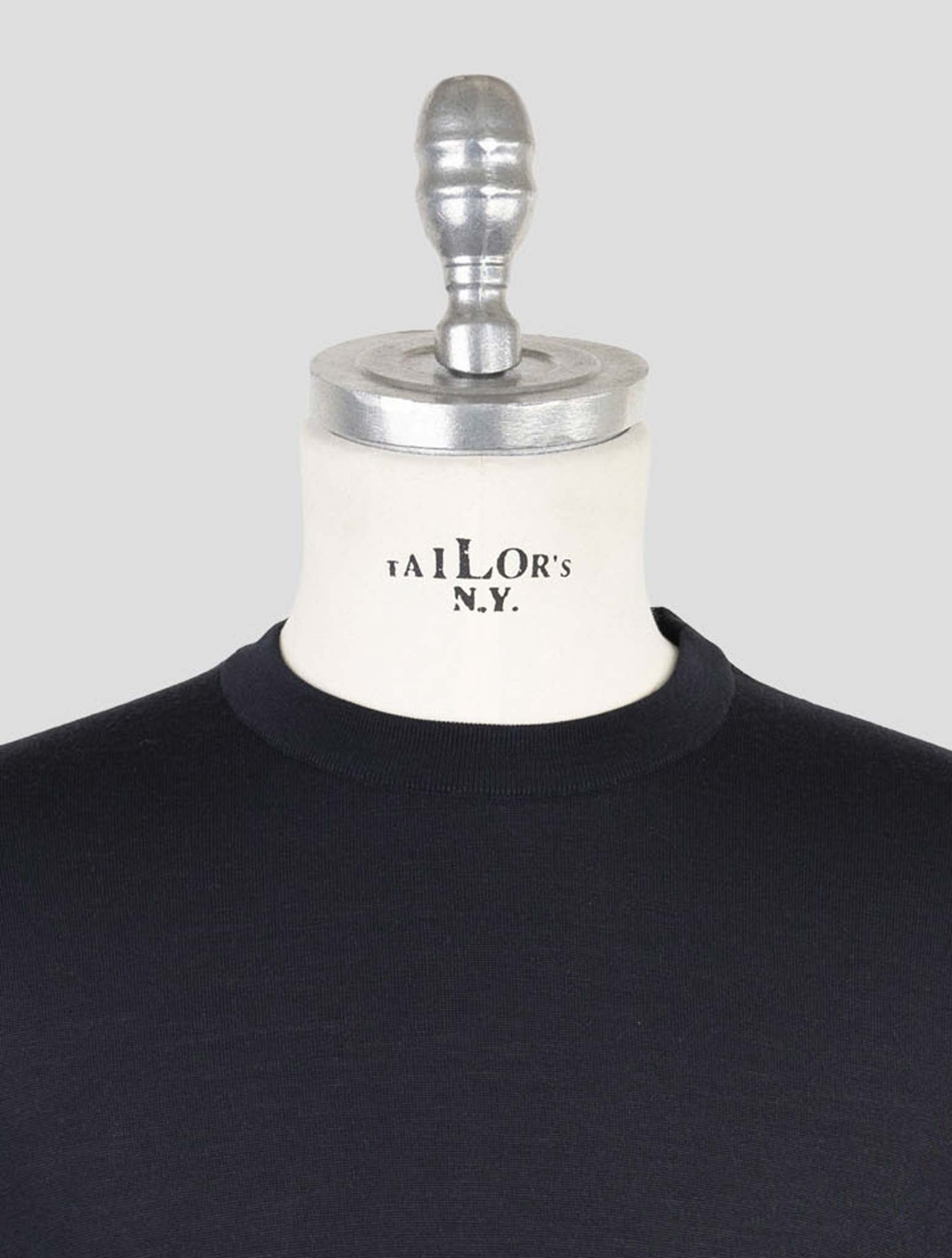 Kiton Dark Blue Wool Sweater Crewneck