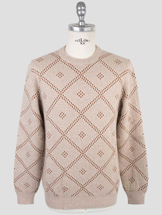 Kiton Beige Cashmere Sweater Crewneck
