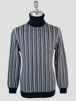 Kiton Blue Gray Cashmere Sweater Turtleneck