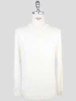 Kiton White Cashmere Silk Sweater V-Neck