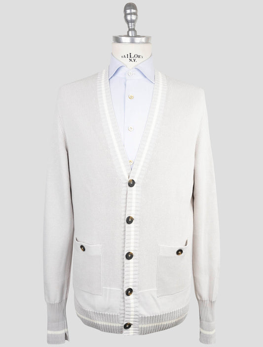 Kiton Gray Cotton Sweater Cardigan
