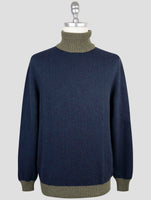 Kiton Blue Green Cashmere Sweater Turtleneck