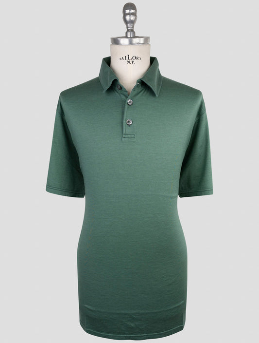 Kiton Green Silk Cotton Polo