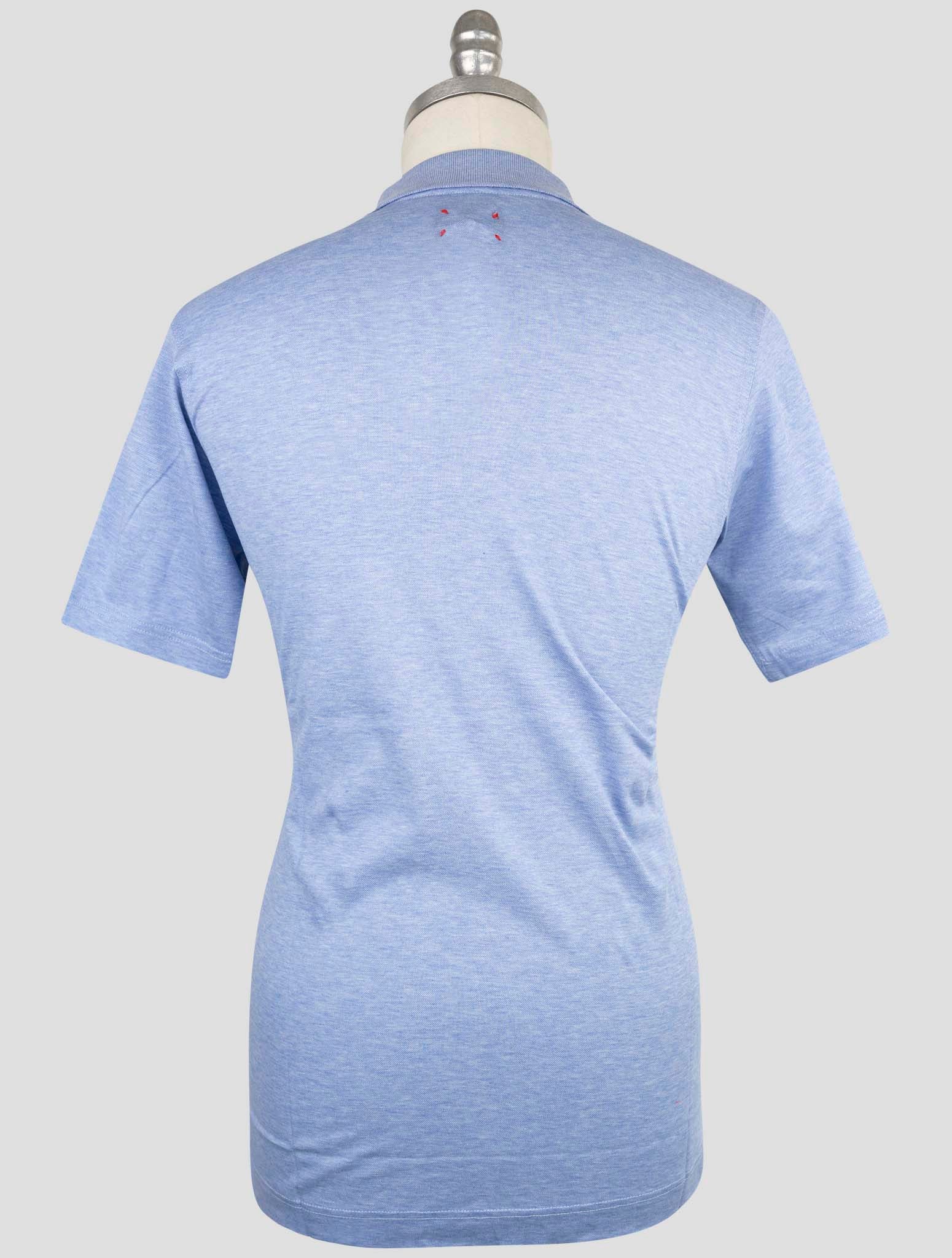 Kiton Light Blue Cotton Polo Half Zip