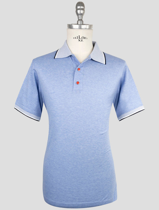 Kiton Light Blue Cotton Polo