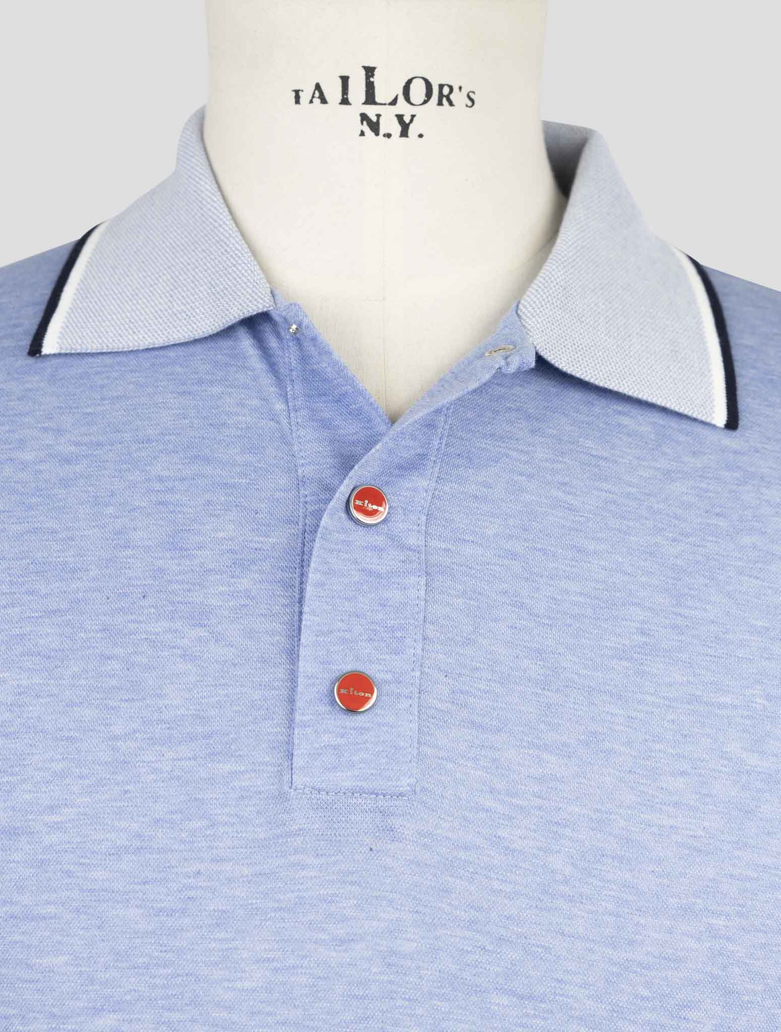 Kiton Light Blue Cotton Polo
