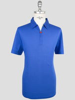 Kiton Blue Cotton Polo Half Zip