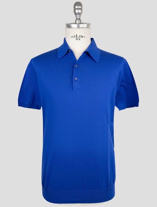 Kiton Blue Cotton Polo
