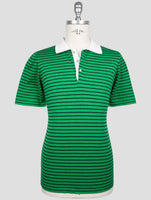 Kiton Green Blue Cotton Polo