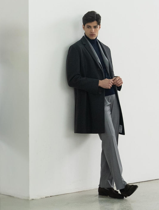 Kiton Black Cashmere Overcoat