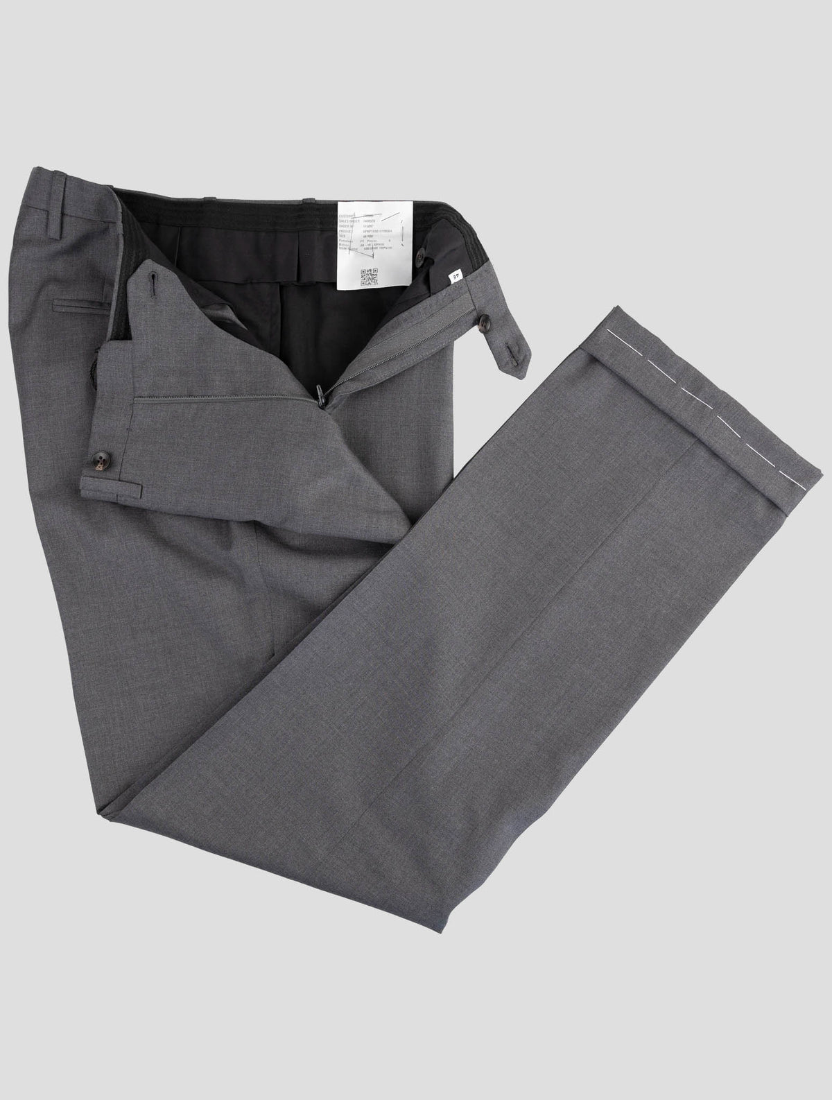 Kiton Gray Wool Dress Pants