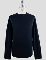Kiton Blue Cotton Sweater Crewneck