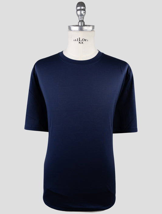 Kiton Blue Cotton T-Shirt
