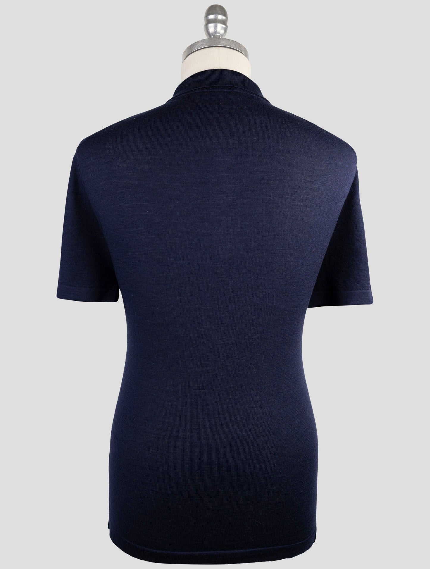 Kiton Knt Blue Virgin Wool Silk Polo