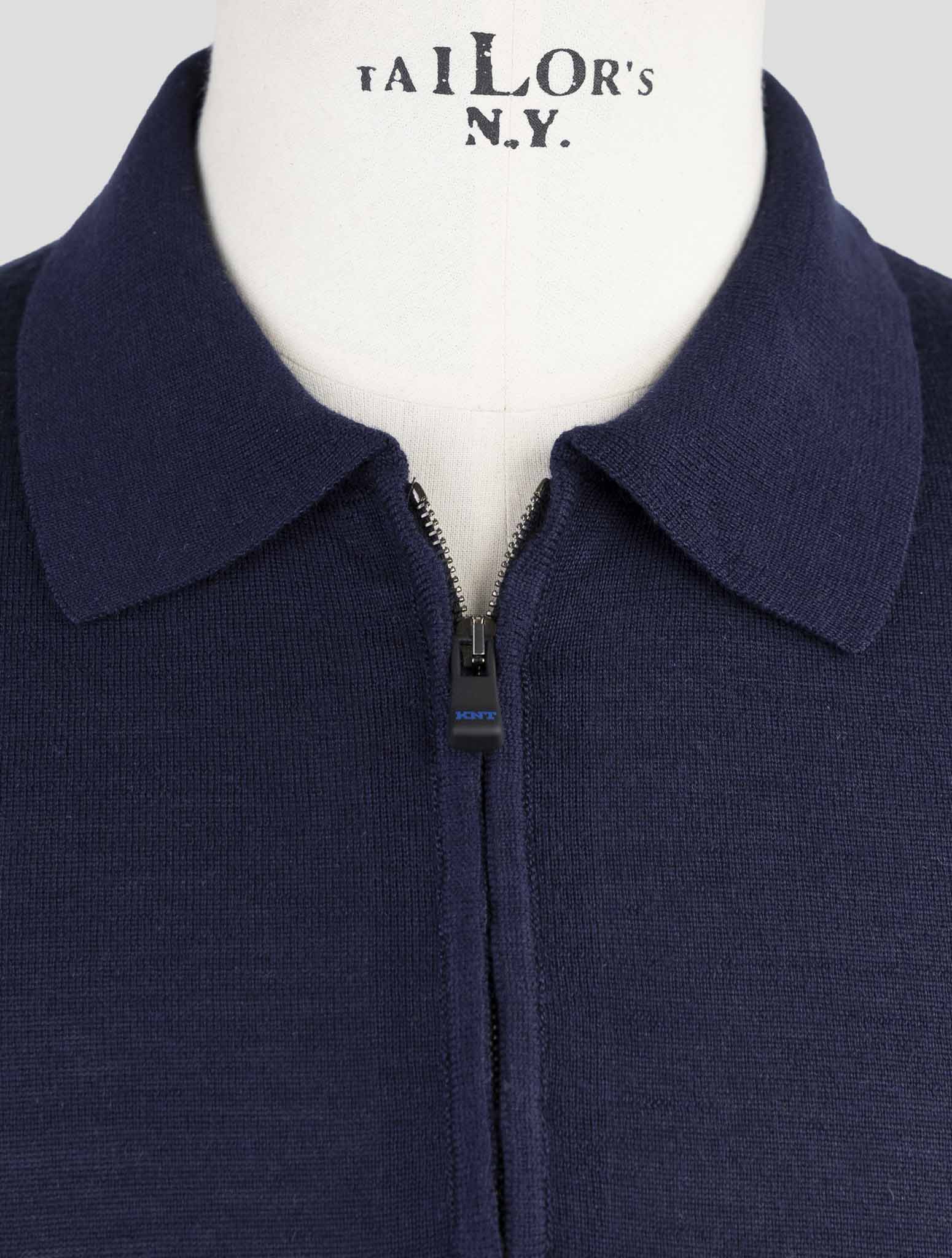 Kiton Knt Blue Virgin Wool Silk Polo