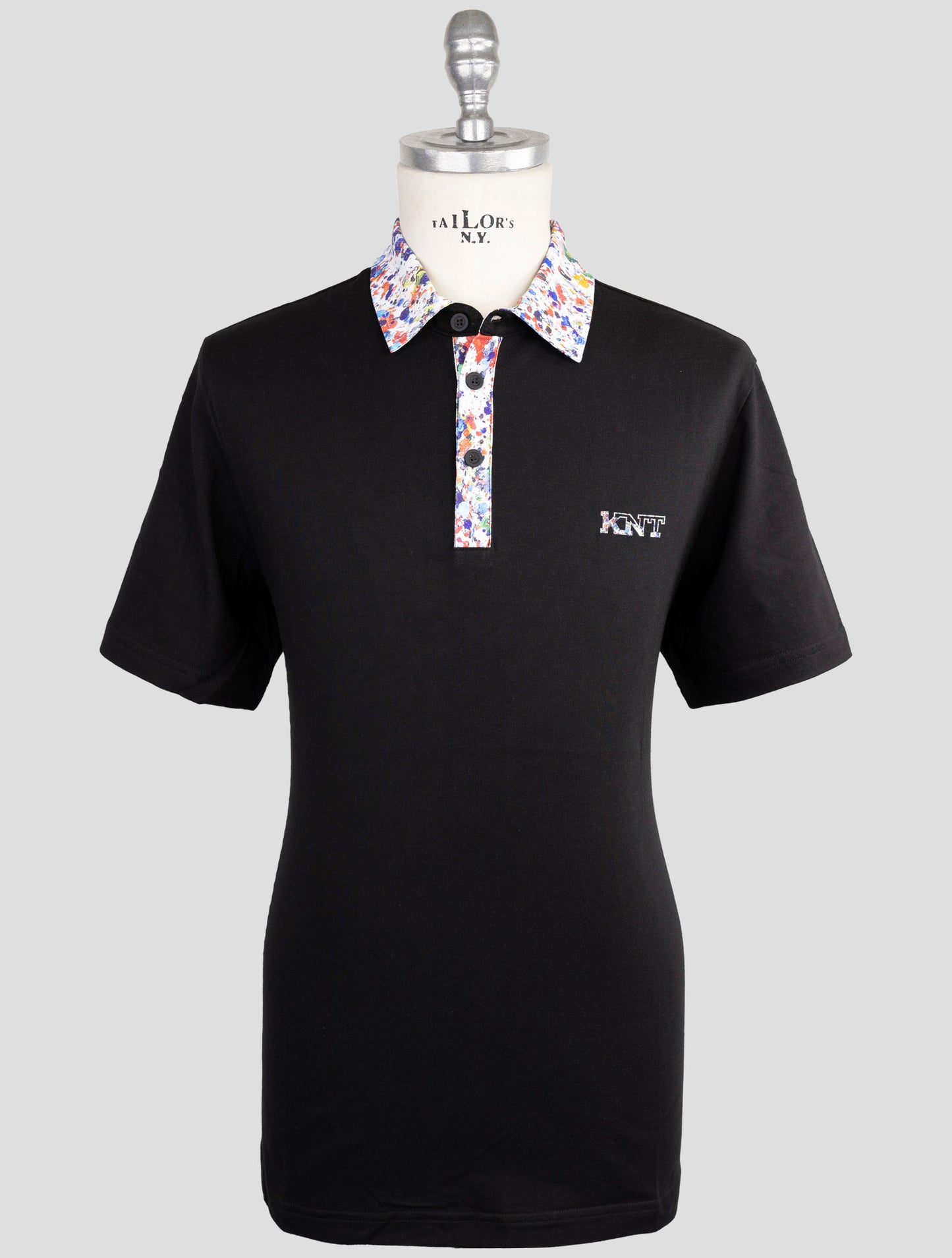 Kiton Knt Black Cotton Polo