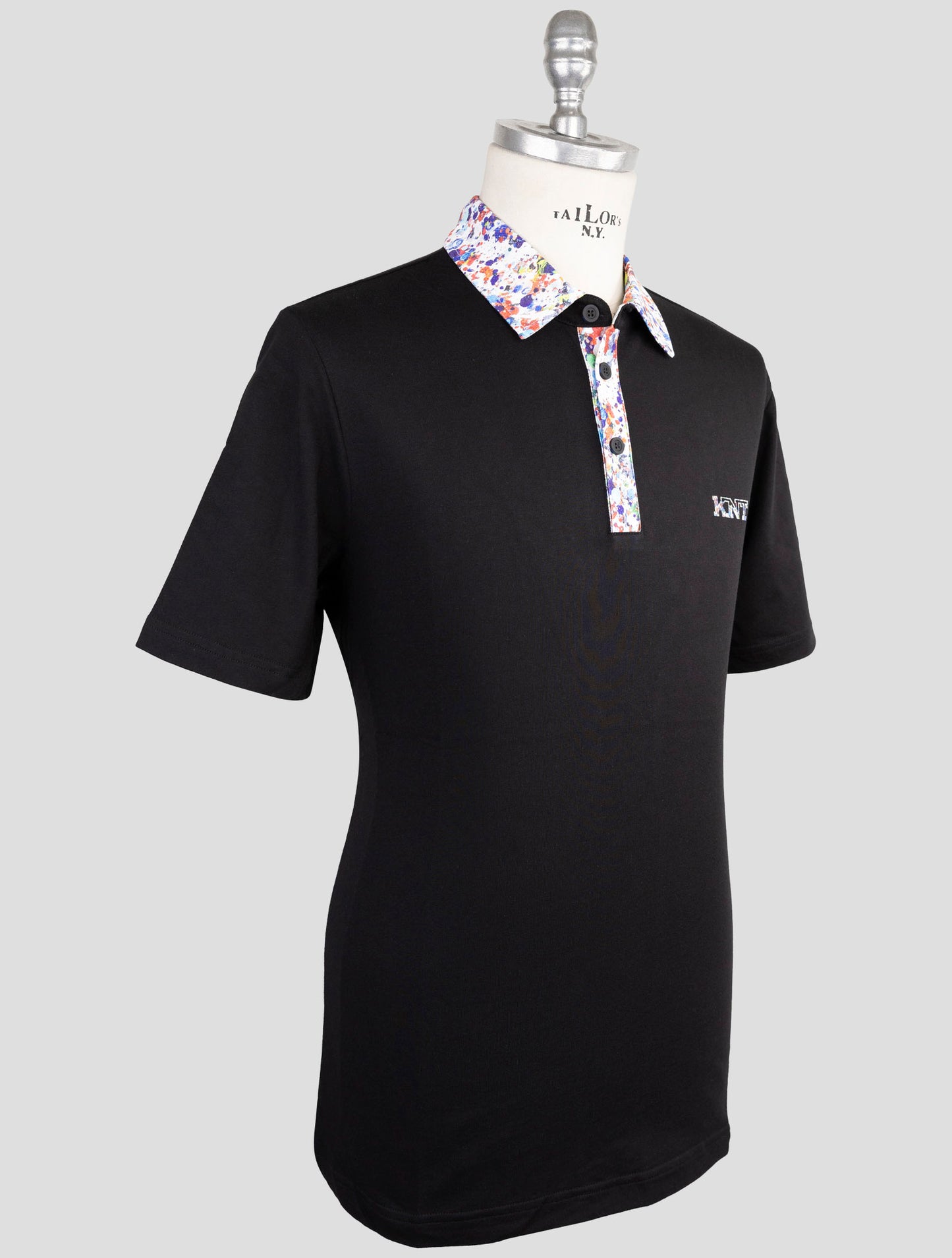 Kiton Knt Black Cotton Polo