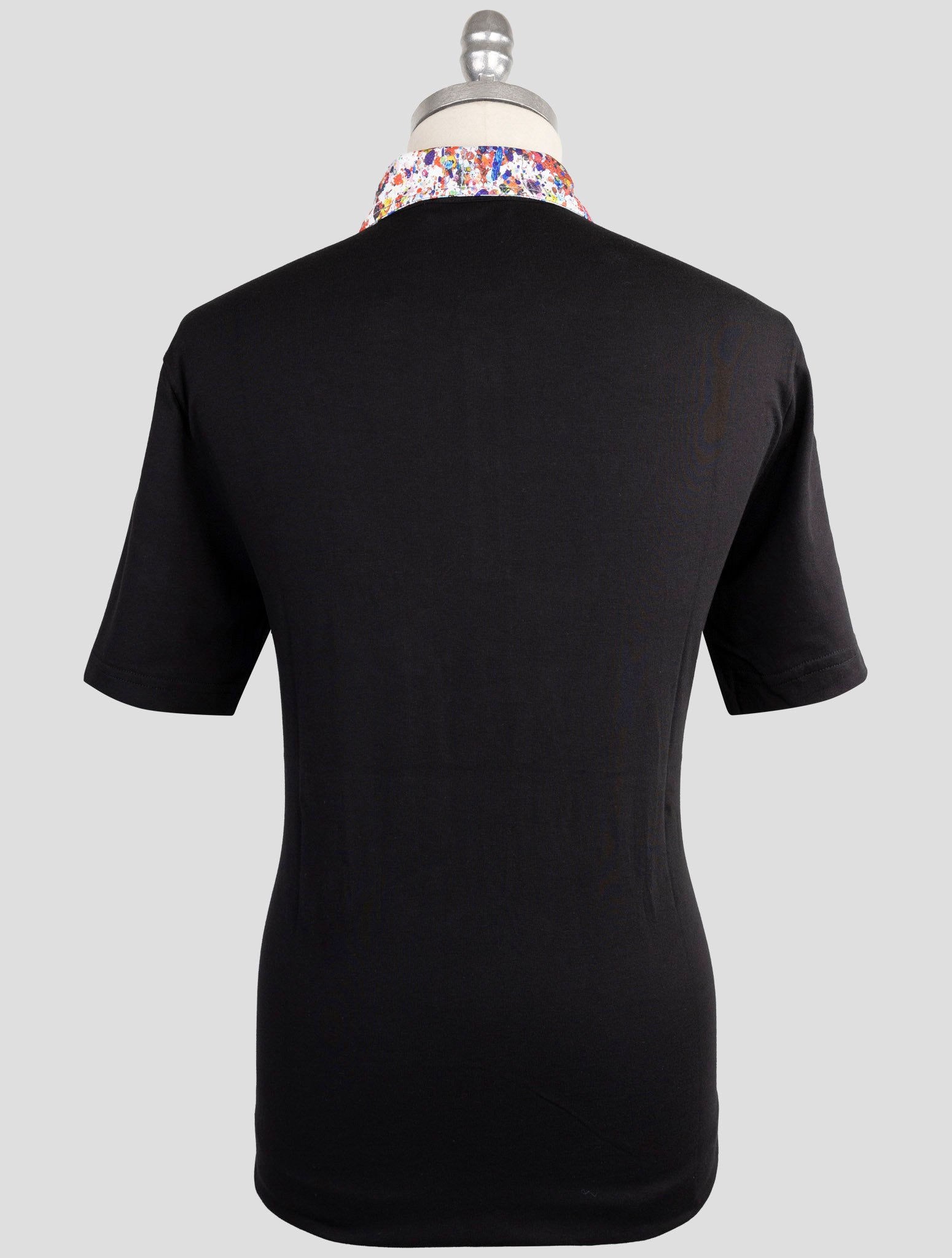 Kiton Knt Black Cotton Polo