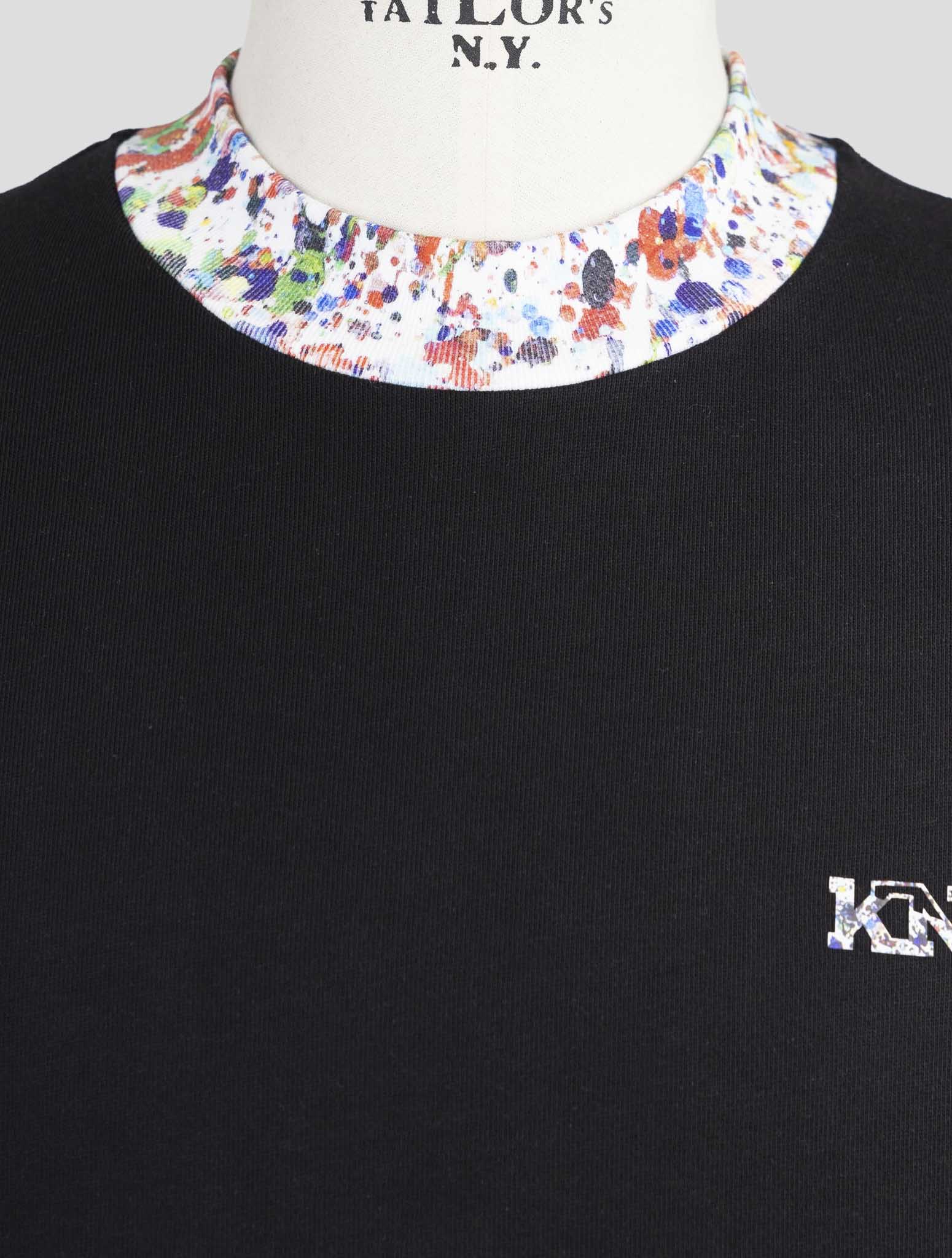 Kiton Knt Black Cotton Sweater Half Neck