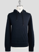 Kiton Knt Blue Cotton Sweater Hoodie