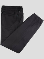 Kiton Knt Black Cotton Jogging Pants