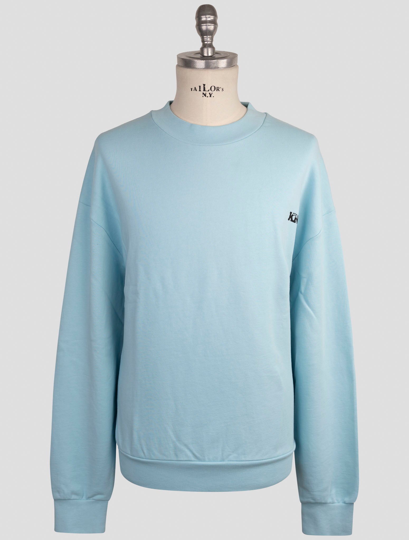 Kiton Knt Light Blue Cotton Sweater Crewneck