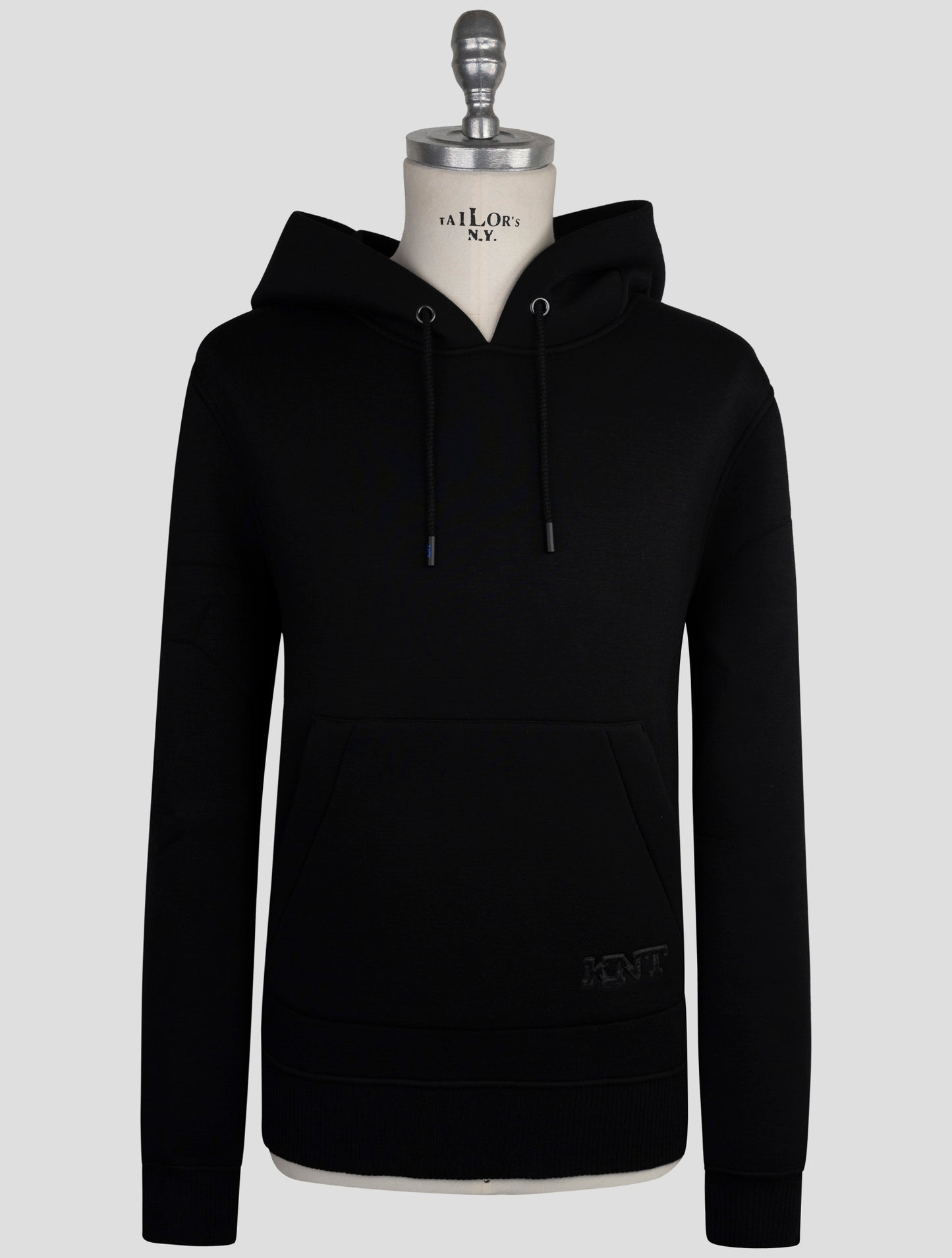 Kiton Knt Black Viscose Ea Sweater Hoodie