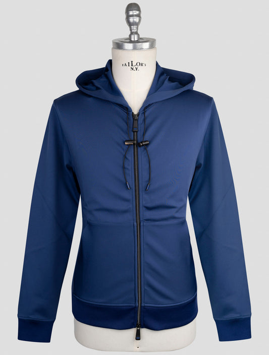 Kiton Knt Blue Pl Cotton Pa Ea Sweater Full Zip