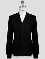 Kiton Knt Black Cotton Sweater Cardigan