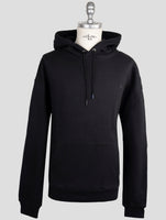 Kiton Knt Black Cotton Sweater Hoodie