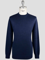 Kiton Knt Blue Linen Cotton Sweater Crewneck