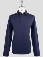 Kiton Knt Blue Cotton Ea Sweater Polo