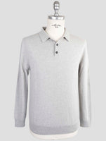 Kiton Knt Gray Virgin Wool Sweater Polo