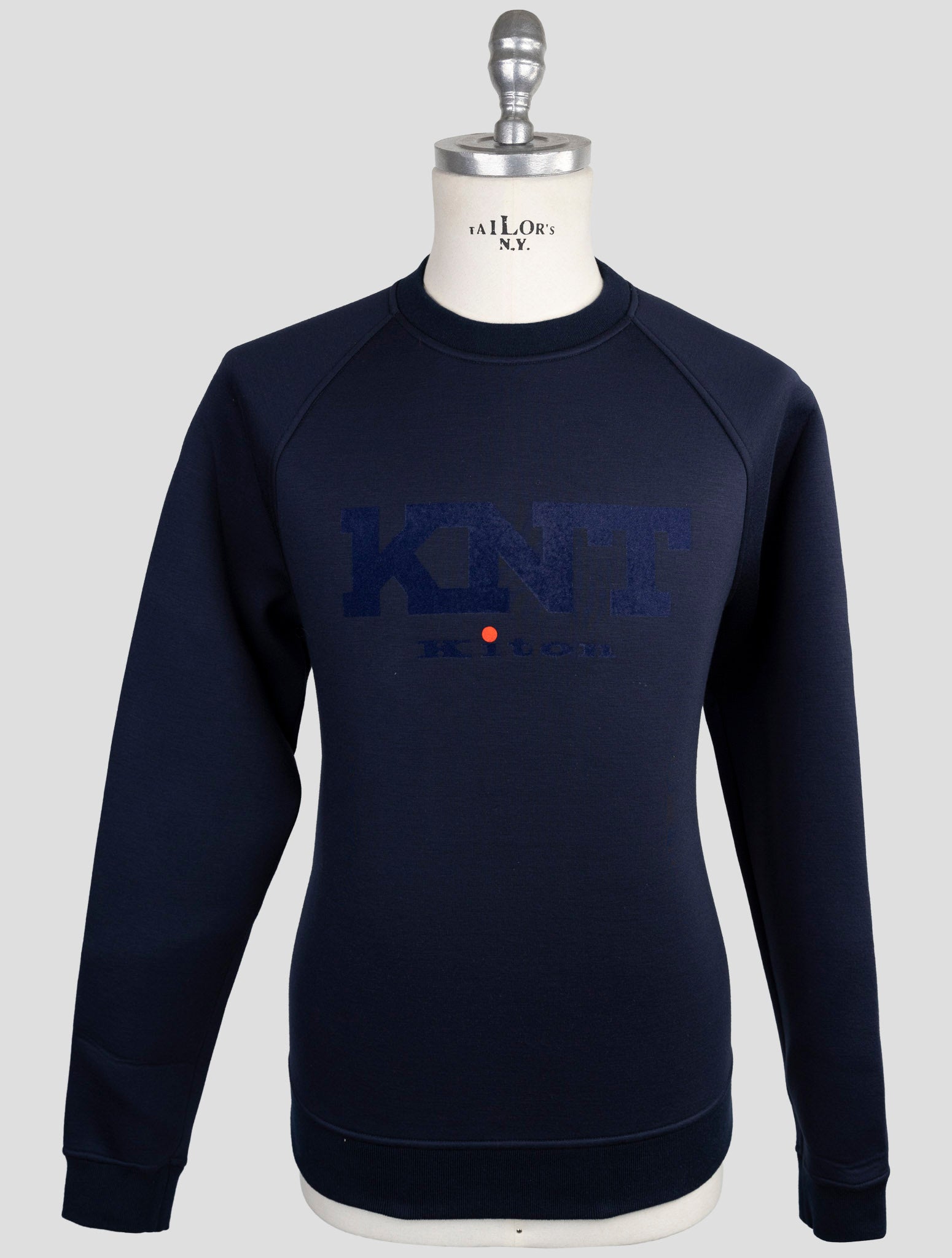 Kiton Knt Blue Cotton Sweater Crewneck