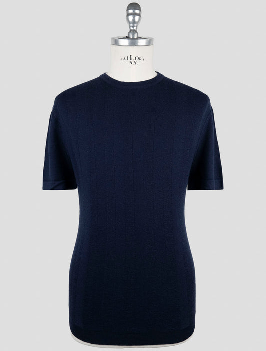 Kiton Knt Blue Virgin Wool Silk T-Shirt