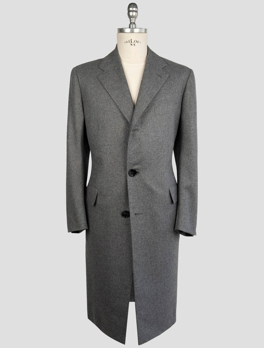 Kiton Gray Cashmere Pa Ea Overcoat