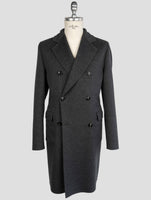 Kiton Gray Wool Cashmere Overcoat