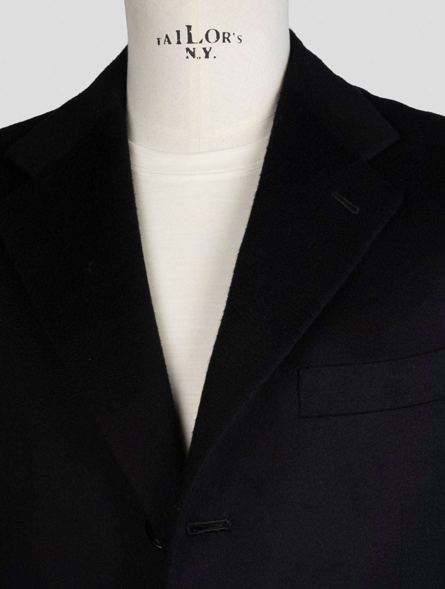 Kiton Black Cashmere Overcoat