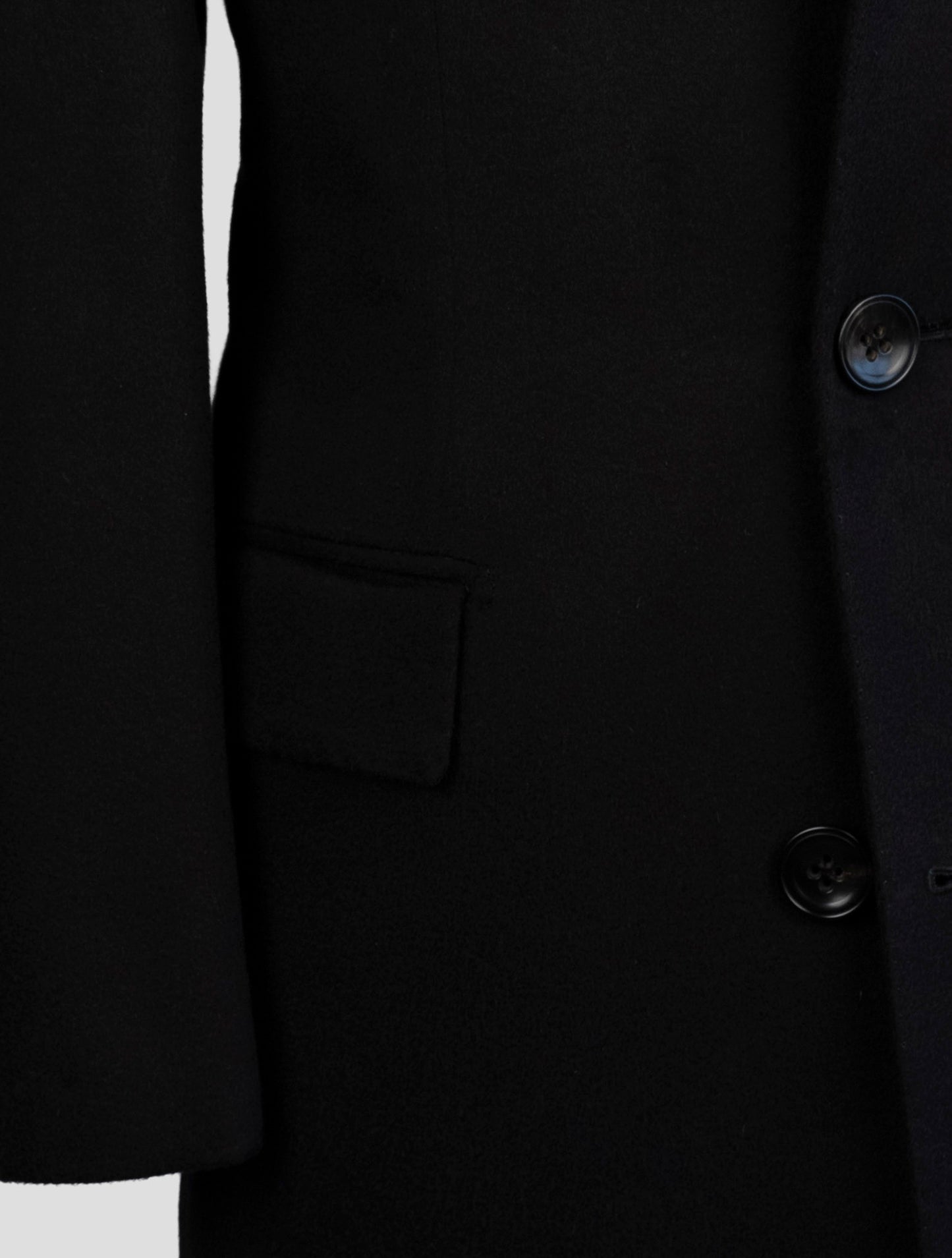 Kiton Black Cashmere Overcoat