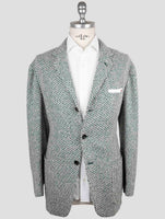Kiton Green White Cashmere Silk Blazer