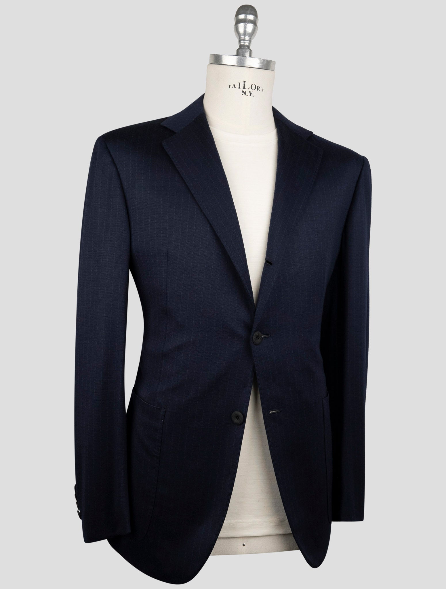 Kiton Knt Blue Wool Suit