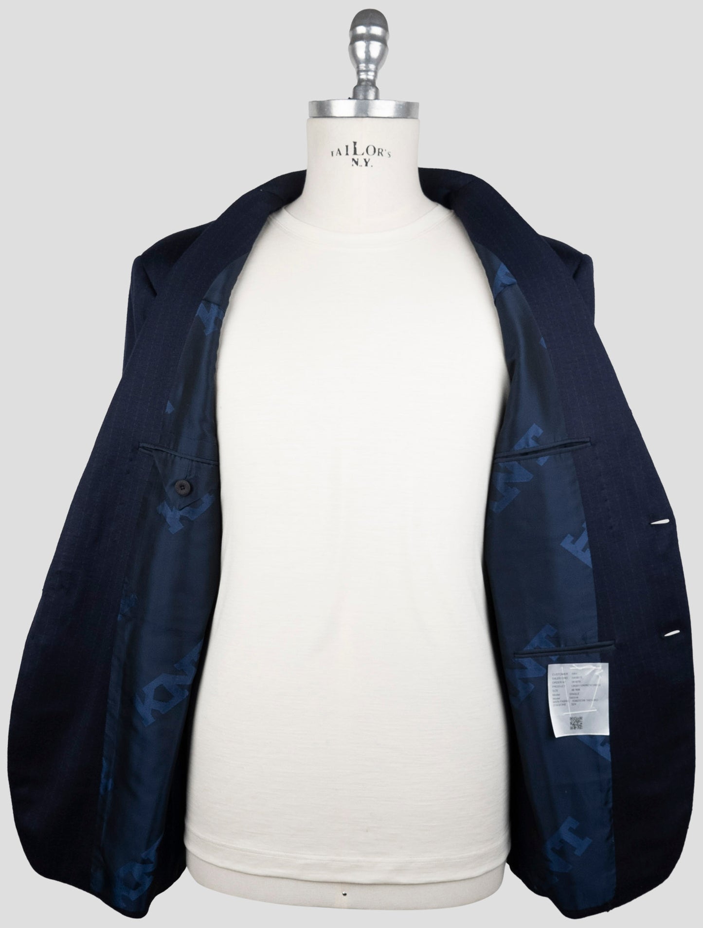 Kiton Knt Blue Wool Suit