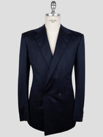 Kiton Knt Blue Wool Double Breasted Suit