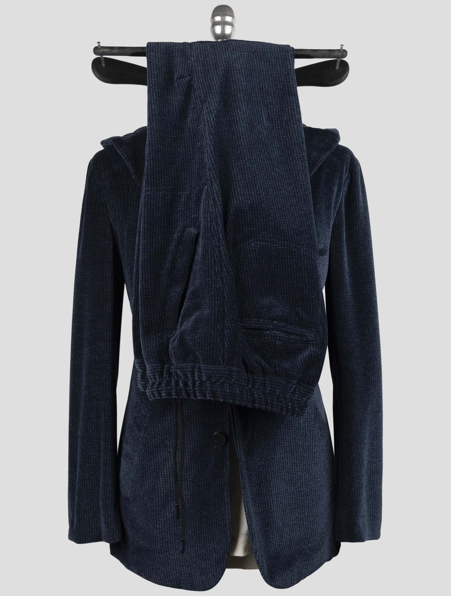 Kiton Knt Blue Cotton Pl Velvet Suit