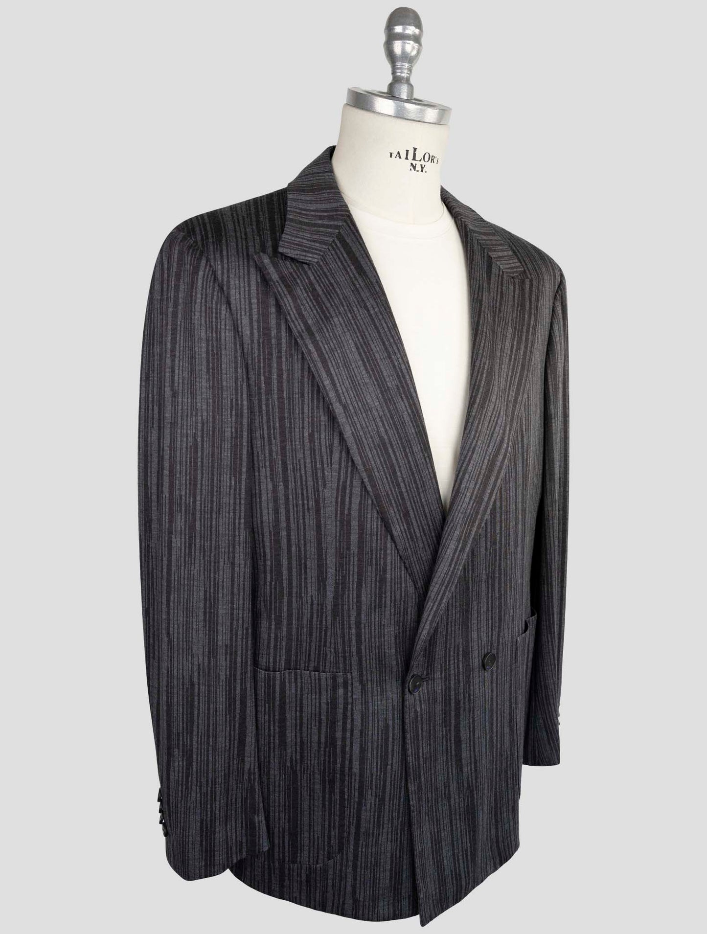 Kiton Knt Gray Cashmere Wool Pl Suit