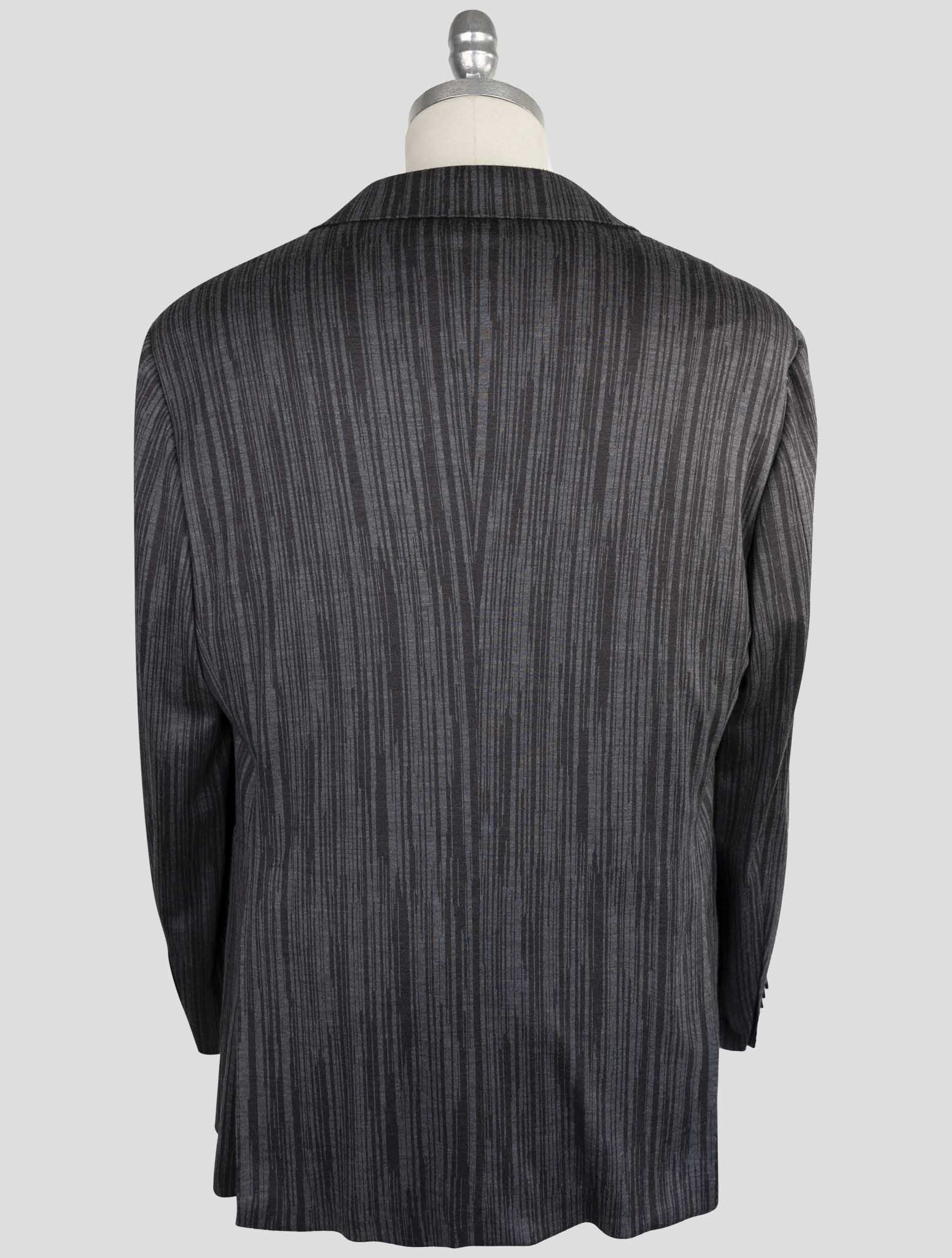 Kiton Knt Gray Wool Double Breasted Suit